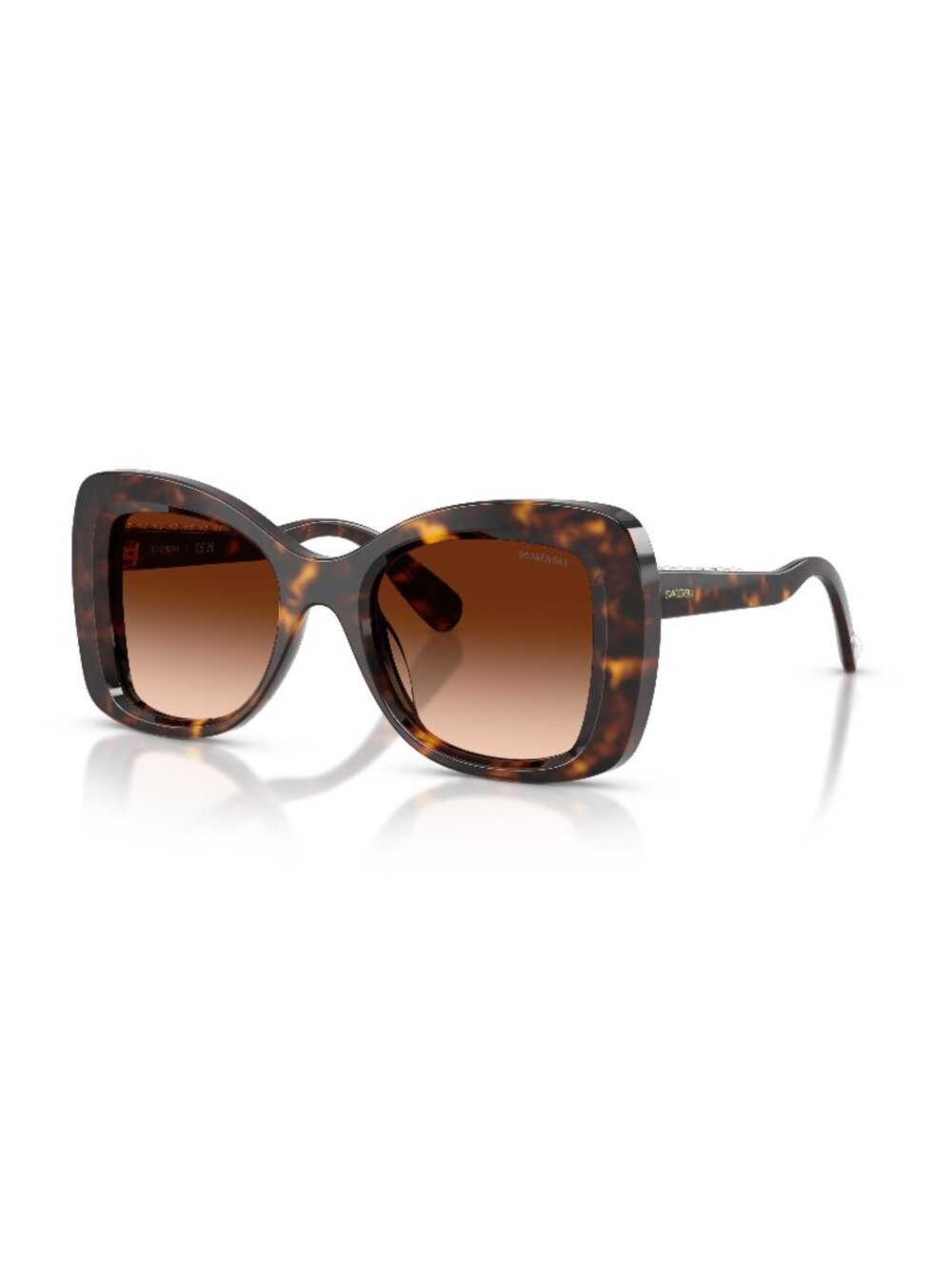 New Swarovski Women's Sunglasses Havana Brown Lens Acetate Frame SK6062U 100274